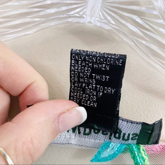 T&W Designs Floral Sheer Embroidered Bell Sleeve Pink/Blue Top - Picture 5 of 5